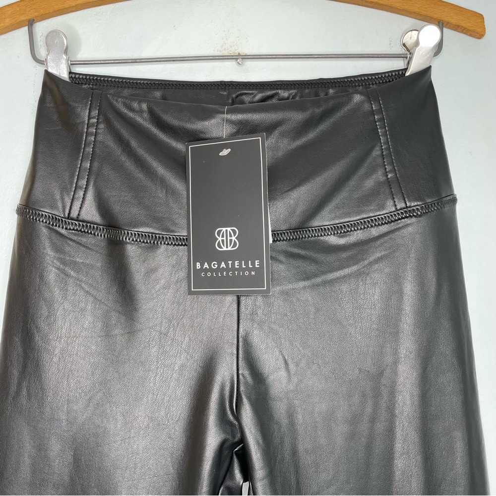 SOLD Bagatelle Faux Leather Leggings Women’s XS Full Length Black Vegan - Picture 5 of 15